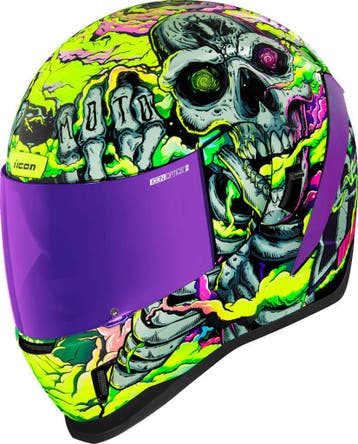 Icon Airform Hippy Dippy Integraalhelm Paars Geel, Motoren, Integraalhelm, Nieuw met kaartje, Overige merken, Heren