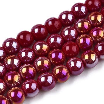 15 x Diamond coated glaskralen 6~6,5 mm, gat: 1,4 mm, Dar..., Hobby en Vrije tijd, Ophalen of Verzenden, Nieuw, Kraal