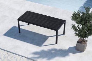 Tuintafel Ties Aluminium/Polywood Zwart 205x90 cm The, Verzenden, Nieuw