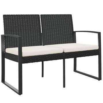 Buitenbank met kussens | Tweedekansje | OP=OP, Tuin en Terras, Ophalen of Verzenden, Gebruikt, Kunststof