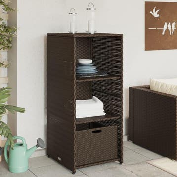 vidaXL Tuinkast 50x55x115 cm poly rattan bruin, Tuin en Terras, Verzenden, Nieuw