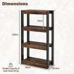 LIVSK Boekenkast met 4 Planken - Houten Constructie - Kantel, Boeken, Verzenden, Nieuw