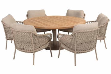 4 Seasons Outdoor Sardinia low dining tuinset latte met Saba, Ophalen of Verzenden, Nieuw