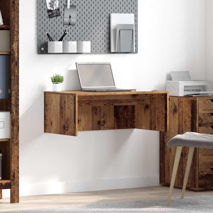 vidaXL Wandbureau Wandgemonteerd Oud Hout 80 x 45 x 30 cm, Huis en Inrichting, Bureaus, Nieuw, Verzenden