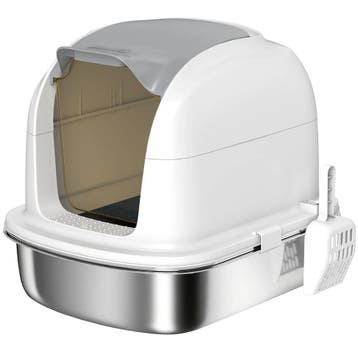 Kattenbak Van Roestvrij Staal Met Deksel, Kattentoilet Met B, Verzenden, Nieuw