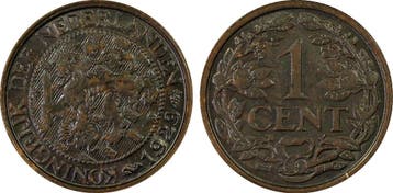 Koningin Wilhelmina 1 cent 1929 MS62 Blackened PCGS, Verzenden, Koningin Wilhelmina, 1 cent, Losse munt