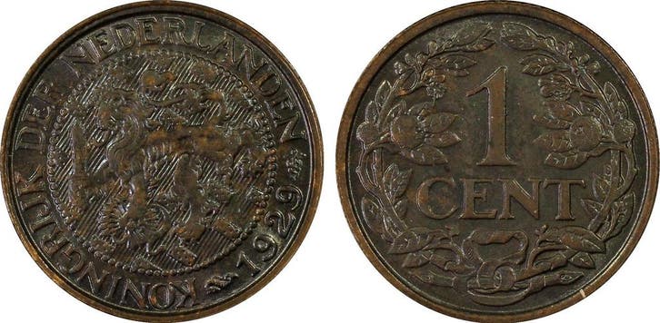 Koningin Wilhelmina 1 cent 1929 MS62 Blackened PCGS, Postzegels en Munten, Munten | Nederland, Losse munt, 1 cent, Koningin Wilhelmina