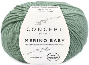 Katia Concept Merino Baby - 157 donker saliegroen - Wol Ga, Ophalen of Verzenden, Nieuw