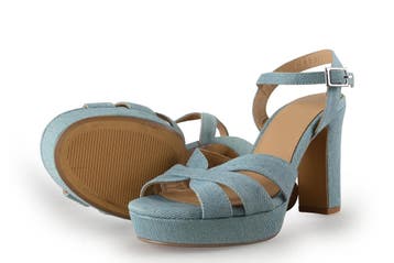 Manfield Sandalen in maat 38 Blauw, Sandalen of Muiltjes, Zo goed als nieuw, Manfield, Verzenden