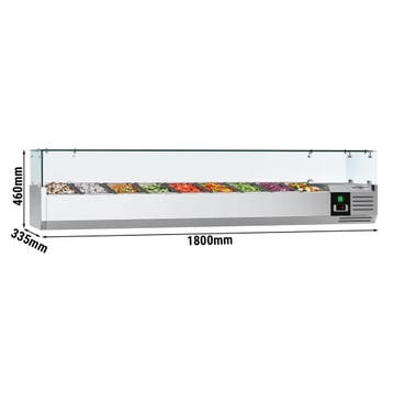 GGM Gastro | Opzetkoelvitrine PREMIUM - 1800x335mm - 8x GN |, Verzenden