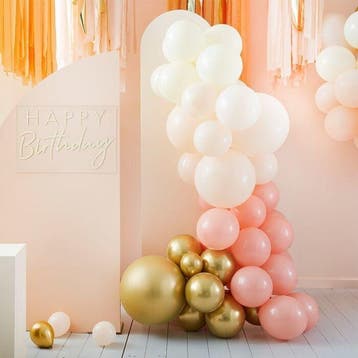 Ballonnenboog Set Goud/Peach, Hobby en Vrije tijd, Feestartikelen, Ophalen of Verzenden, Nieuw