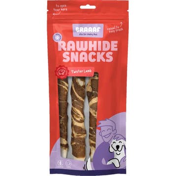 10x Braaaf Twister Hondensnack Lam - Vis 180 gr, Verzenden, Hond