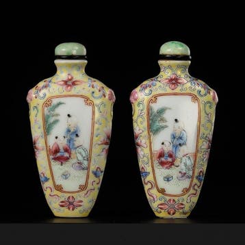 chine Porselein geglazuurd in polychroom, emaille uit de