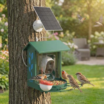 Slimme Vogelvoederhuisje met 2K Camera & Zonnepaneel - Houd, Verzenden, Nieuw