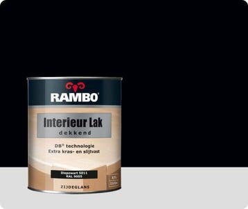 Rambo Interieur Lak Dekkend Zijdeglans - Diepzwart RAL 90..., Zwart, Nieuw, Ophalen of Verzenden, Lak