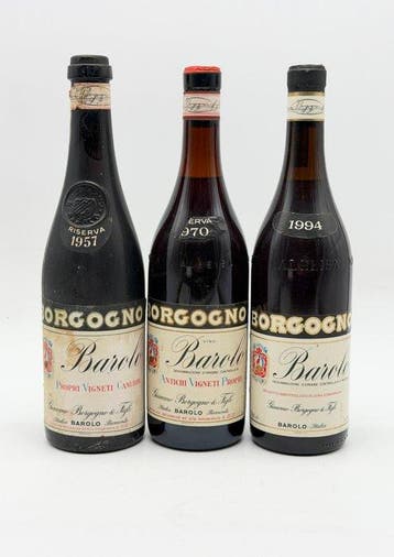 1957, 1970 & 1994 Giacomo Borgogno - Barolo Riserva - 3, Nieuw