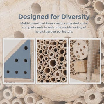 Houten Insectenhotel voor Tuin - Veilig Bijenhotel met Diver
