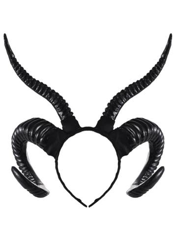 Haarband Hoorns Gewei Zwart Kunststof Diadeem Maleficent Dui, Ophalen of Verzenden, Nieuw, Carnaval, Accessoires
