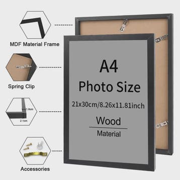 Stijlvolle Fotolijsten 21x30cm & 30x40cm - Zwart, Wit & Hout, Verzenden, Nieuw