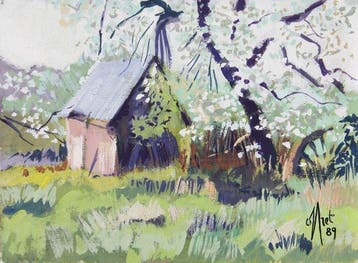 Yves Offret (1946-2004) - Poiriers en fleurs