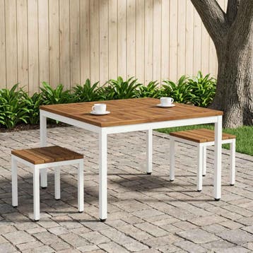 vidaXL Salontafel Natuurlijk en Wit 100 x 100,5 x 45 cm, Huis en Inrichting, Tafels | Salontafels, Verzenden, Nieuw, Overige houtsoorten