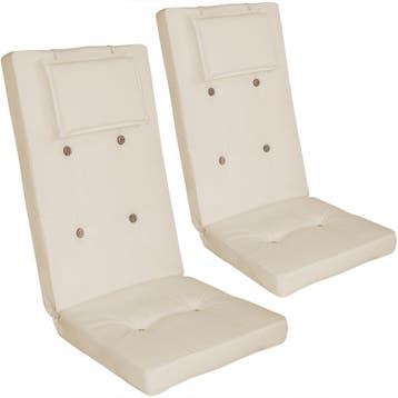 Stoelkussen Vanamo 2 stuks Crème 118x45x7cm (Tafels-Stoelen, Tuin en Terras, Verzenden, Nieuw