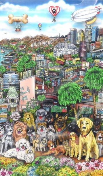 Charles Fazzino (1955) - Every Dog Has Its Day in LA, Antiek en Kunst