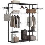 Zwarte Staande Kledingkast –Open Rek met Planken en Haken 13, Huis en Inrichting, Kasten | Kledingkasten, Verzenden, Nieuw