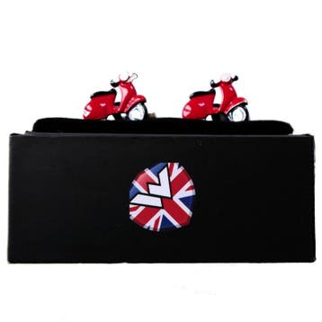 Warrior, Vespa Enamel Cuff Links Red., Verzenden, Nieuw