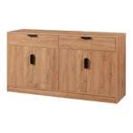 Commode Varkaus 75x140x40 cm mdf eikenkleurig [en.casa], Verzenden, Nieuw