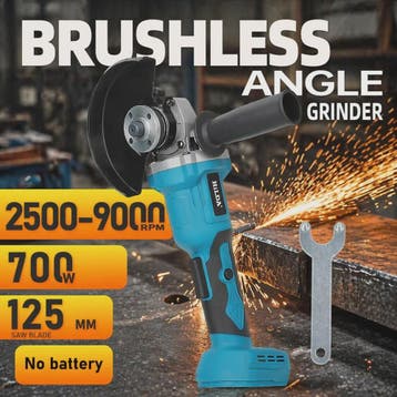 HILDA Brushless Accu Haakse Slijper 700W - 125mm - 2500-9000, Verzenden, Nieuw