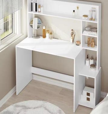 Bureau 113 cm met 5 planken en opbergruimte Scandinavisch, Verzenden, Nieuw