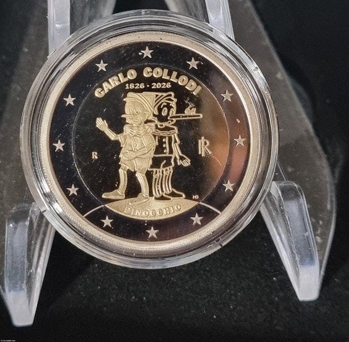 Italië. 2 Euro 2026 Pinocchio Proof (Zonder minimumprijs), Postzegels en Munten, Munten | Europa | Niet-Euromunten