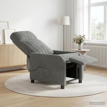 vidaXL Massage Recliner Donkergrijs fluweel, Verzenden, Nieuw