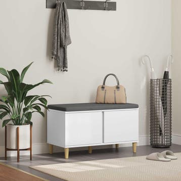 vidaXL Halbank Wit 80 x 38 x 46 cm Geïndustrialiseerd hout, Verzenden, Nieuw