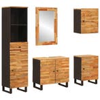 vidaXL Badkamer Sets met lade 5 pcs Naturel Massief Mango, Huis en Inrichting, Verzenden, Nieuw, Overige typen