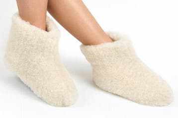 Woolwarmers Dolly Witte Wollen Sloffen – Warm & Handgema..., Nieuw