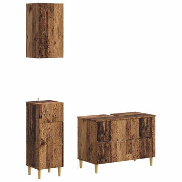 vidaXL 3-delige badkamerkast set DELFT Oud hout Bewerkt hout, Verzenden, Nieuw