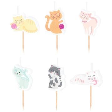 Taartkaarsjes Katten Set/6, Verzenden, Nieuw