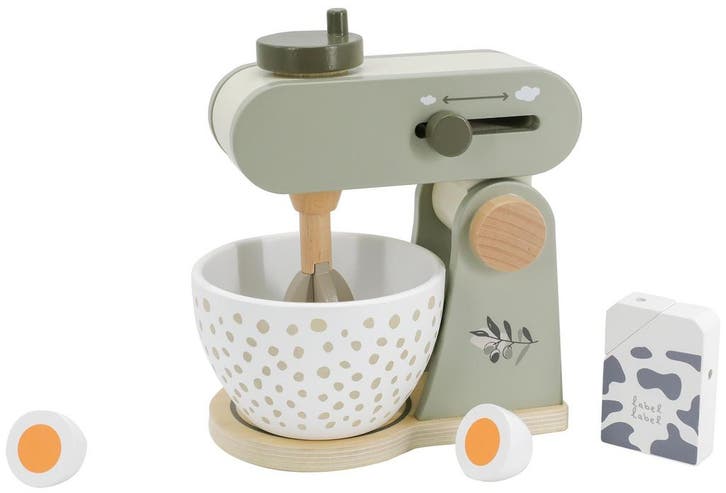 Label Label Olijfgroen Houten Keukenmixer, Kinderen en Baby's, Speelgoed | Houten speelgoed, Nieuw, Verzenden