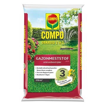 Gazonmest | Compo | 7.5 kg (250 m², 2-in-1, Anti-onkruid), Tuin en Terras, Gras en Kunstgras, Verzenden, Nieuw