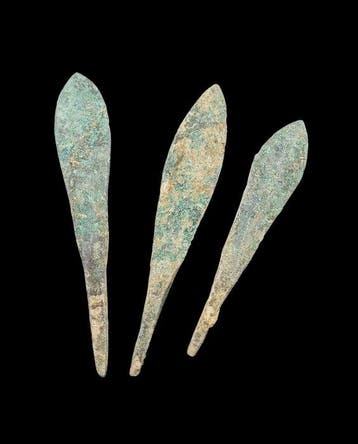 Oud-Egyptisch Brons Vroege pijlpunten - 78 mm (Zonder, Antiek en Kunst