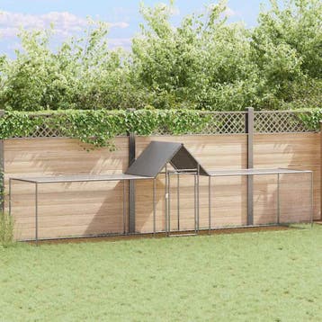 vidaXL Kippenren 5x1x1,5 m gegalvaniseerd staal, Verzenden, Nieuw