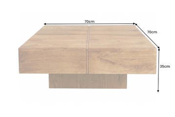 Salontafel BOLT 70cm mangohout bruin honingafwerking - 49086, Ophalen of Verzenden, Nieuw
