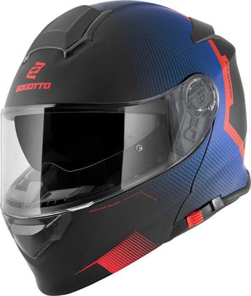 Bogotto H271 Wayke Zwart Rood Blauw Systeemhelm, Systeemhelm, XXL, Nieuw met kaartje, Overige merken