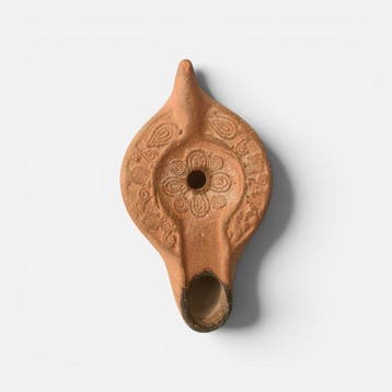 Oud-Romeins Terracotta-olielamp 14,00 cm.