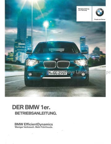 2013 BMW 1 SERIE INSTRUCTIEBOEKJE DUITS, Auto diversen, Handleidingen en Instructieboekjes