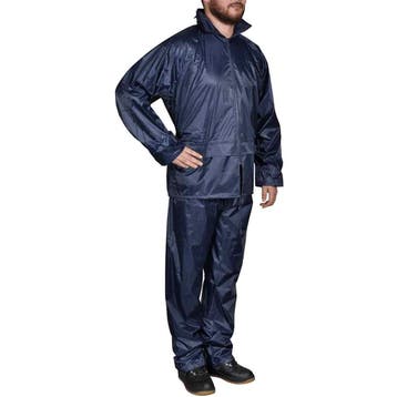 vidaXL Regenpak 2-delig + capuchon (heren / marineblauw /, Caravans en Kamperen, Regenkleding, Verzenden, Nieuw