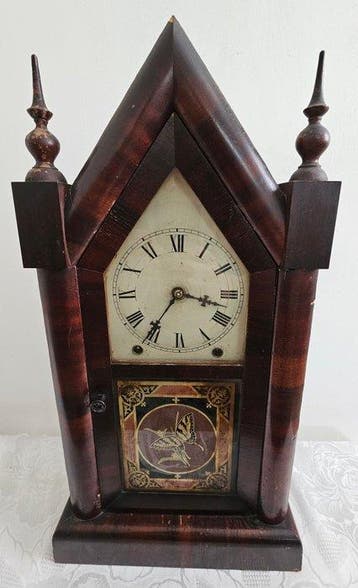 Klok - Jerome & Co - Hout, Metaal - 1920-1930 - Vlinderklok