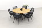 VDG Jasmine Black/Taste Prado ronde dining tuinset Ø160 cm., Verzenden, Nieuw, Hout, Tuinset